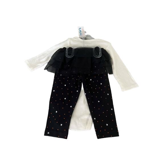 2 Pc Carters Baby Girl Halloween Outfit 9M Top Boo Ghosts Pants w Tulle Skirt - Picture 3 of 6